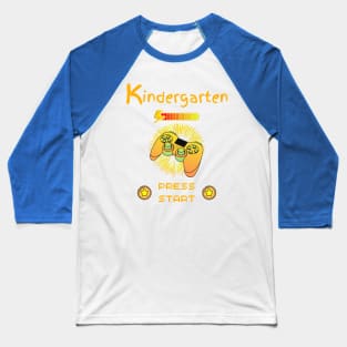 Kindergarten Press Start - Cool Gamer Controller Blue Baseball T-Shirt